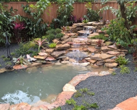 custom waterfalls by Anderson Landscaping