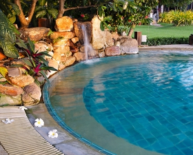 Custom Waterfalls  by Anderson Landscaping