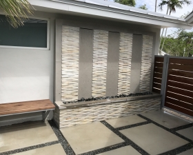 Water Feature Design with Hardscapes in Key Biscayne
