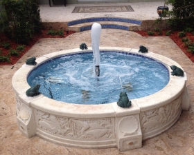 Water Feature Design with Hardscaping in Palmetto Bay