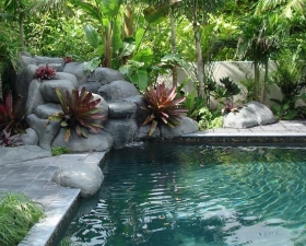 Custom Waterfalls for Pool Landscaping